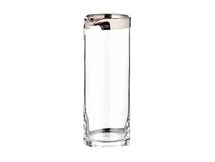 Mundgeblasene Karaffe „Anis“, Kristallglas mit Platinrand - 800 ml Transparent EDZARD