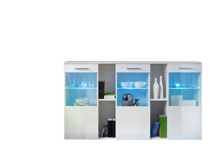 ASM-Moebel Kommode Kommode SB DORADE mit Hochglanz Fronten und LED Beleuchtung, Mit Hochglanzfronten und Led Beleuchtung