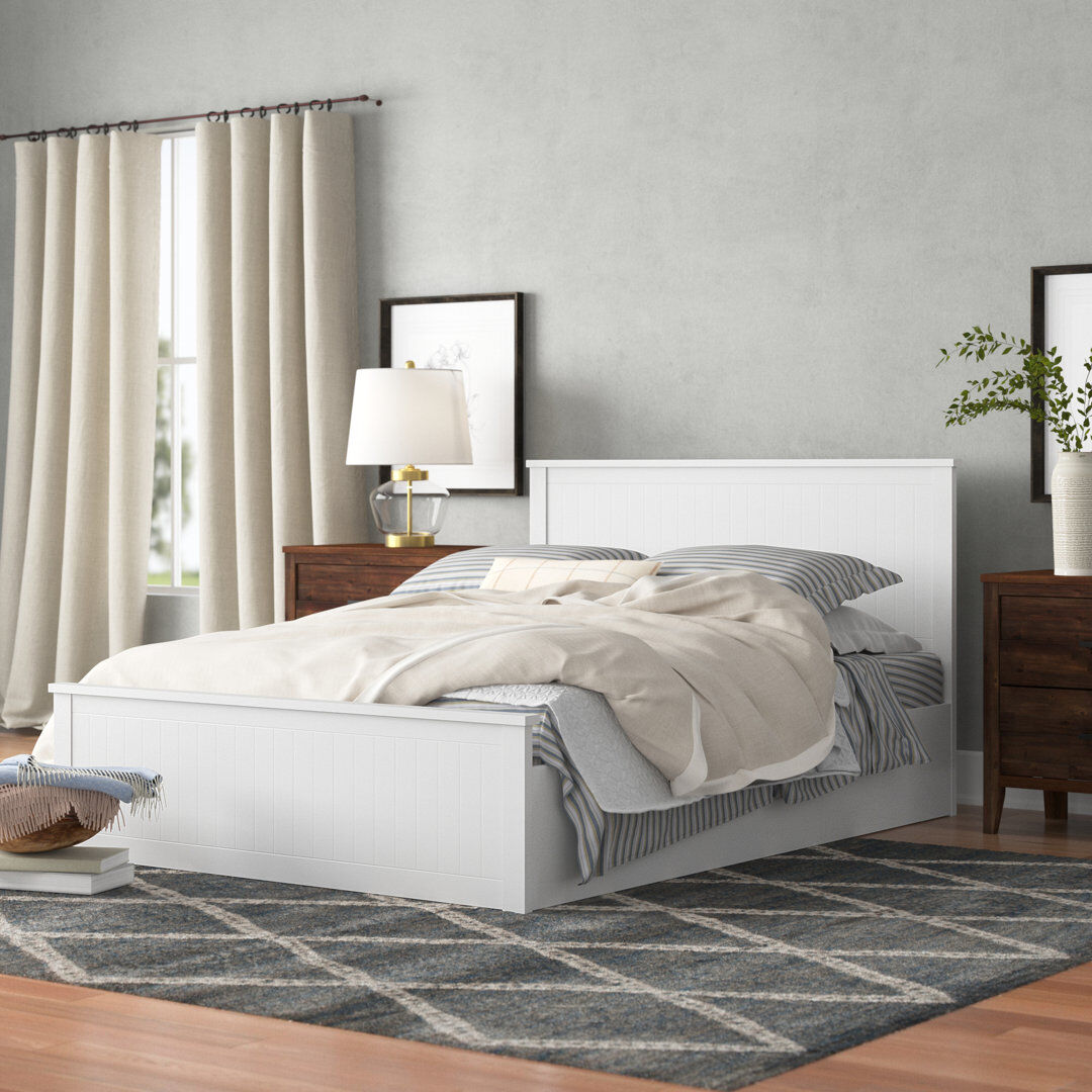 Lark Manor Coralie Double (4'6) Lift Up Storage Bed Surf White Double (4'6)