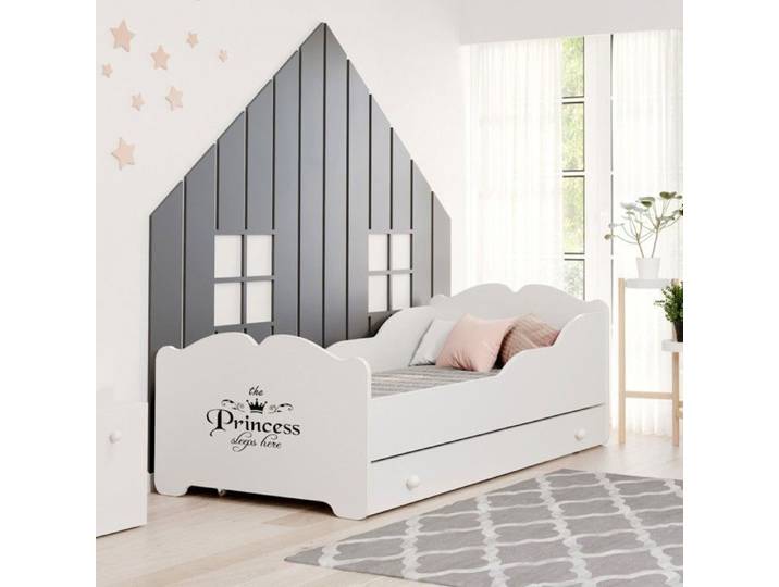 Lit enfant Anna  Princess  160x80 avec un tiroir un matelas et un sommier
