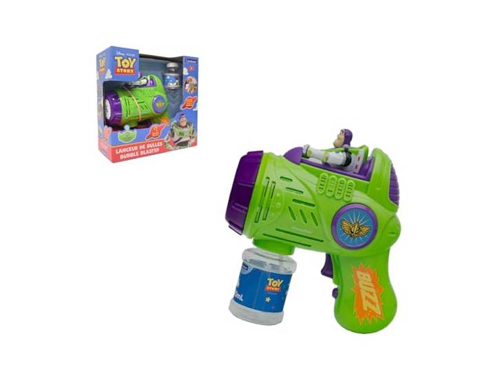 Lexibook, Disney Toy Story Elektronischer Blasenwerfer, 3D-Charakterfigur, Licht- und Soundeffekte, 100 ml Seifenblasenlösung enthalten, Grün/Lila, PRB30TS