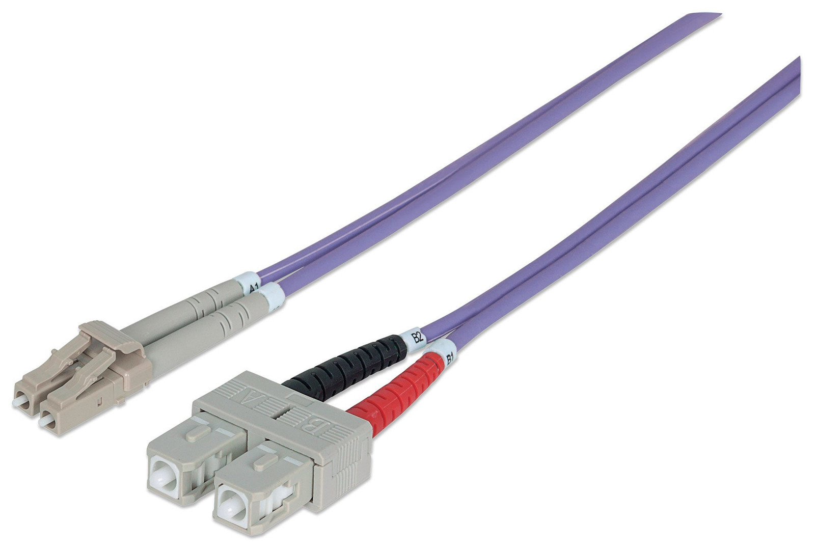 Intellinet LWL aansluitkabel LC/SC Multimode OM4 1m lila