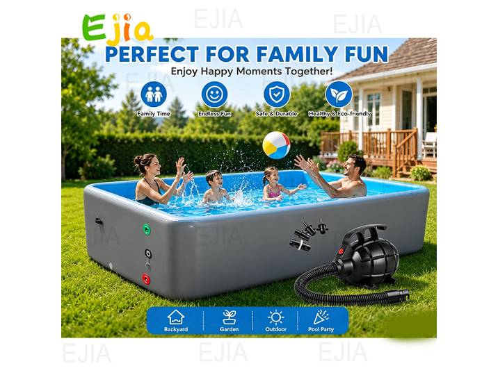 Piscine gonflable extra large 3x2m en PVC épais avec pompe, piscine hors sol portable pour la famille