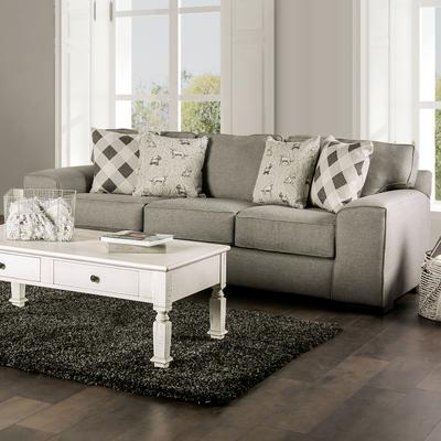 Furniture of America Quipen Modern Grey Fabric Sofa