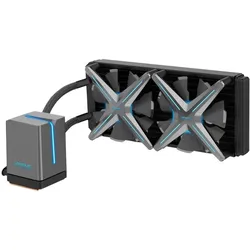 Intertech 1600 U/min 35.6 dBA, RGB LED, CPU Wasserkühler, Schwarz, Grau