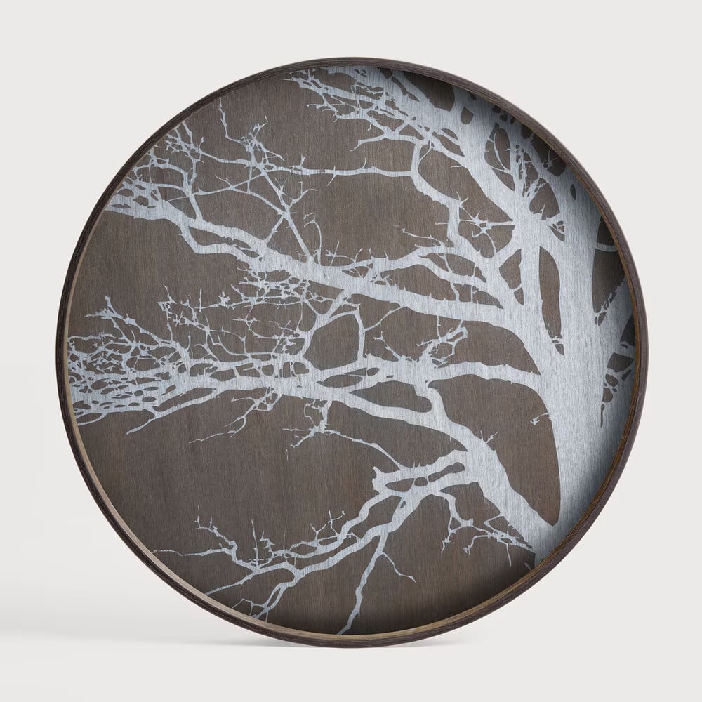 Ethnicraft Rond Dienblad White Tree 61cm - Wit