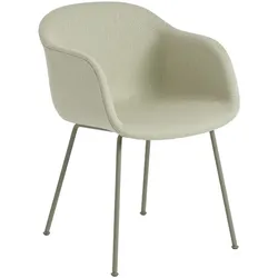 Muuto Fiber Armchair, tube base, balder 912 / dusty green