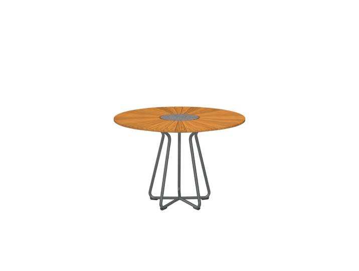 HOUE CIRCLE Gartentisch Stahl Grau/Bambus Rund