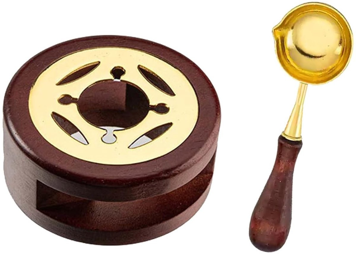 Elegante Wax Seal Kit met Warmer en Smeltlepel voor het Verzegelen van Beads en Sticks in Bruin