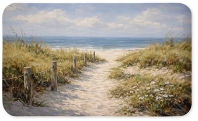 "Stupell Seaside Cottage Scenes Kitchen Mat, 18x30 - 18"" x 30"""