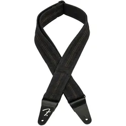 Fender Wrangler Denim Strap Washed Black Stitch - Gitarrengurt