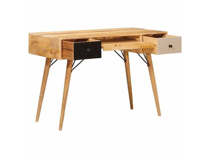Bureau en bois de manguier - CLARENCE - 110x50x76 cm - Marron - Bois de manguier massif - 2 tiroirs spacieux