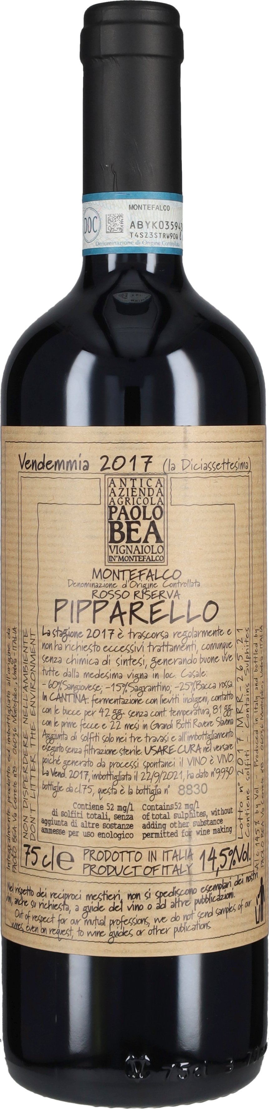 Bea Paolo Montefalco Rosso Riserva 'Pipparello' Paolo Bea 2017
