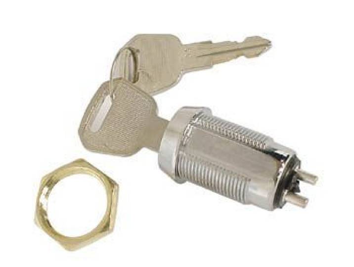SLEUTELSCHAKELAAR 1P OFF-ON SPST - 2A 250VAC - Ø 19mm - stofdicht - sleutel uitneembaar