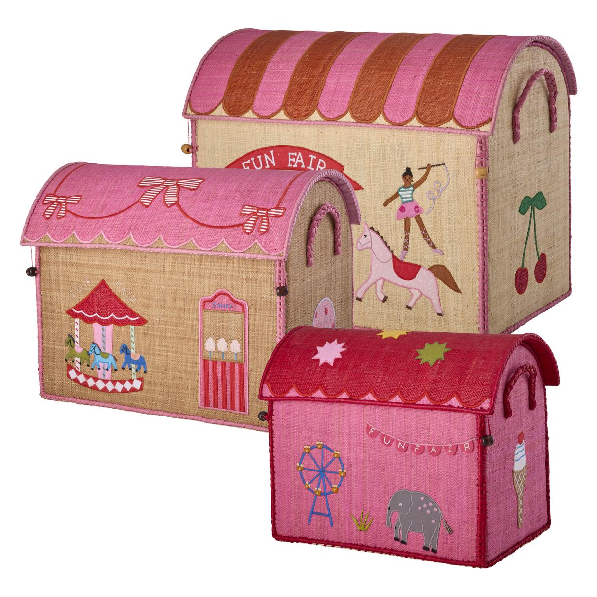 Rice Raffia Toy Baskets (BSHOU-3ZFUFAI)