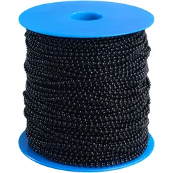 SPRINTIS Kugelkette Metall, 2,4 mm Kugeldurchmesser, 100 m Rolle, schwarz, vielseitige Kette für kreative Projekte, DIY Basteln und Schlüsselanhänger