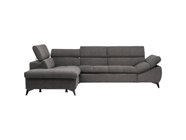 Stylife Ecksofa, Grau, Kunststoff, Uni, 4-Sitzer, Ottomane links, L-Form, 279x210 cm, Stoffauswahl, seitenverkehrt erhältlich, Bettfunktion Hocker Rücken echt, Wohnzimmer, Sofas & Couches, Wohnlandschaften, Ecksofas