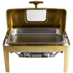 Homeline Chafing Dish 9L Edelstahl Einzelbehälter, Speisewärmer, Gold