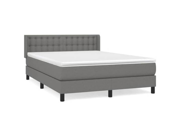 PUGYNBK Boxspringbett, 140 x 190 cm, mit Taschenfederkernmatratze Verstellbares Kopfteil, mittlere Festigkeit, atmungsaktiver Stoff, inklusive Montageanleitung (evtl. nicht in deutscher