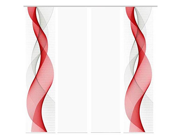Home Fashion 4er-Set Schiebegardinen OPALIA, 4X 245 x 60 cm inkl. Zubehör, Farbe:rot