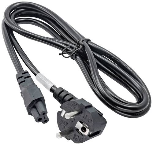 Akyga Strom Adapterkabel [1x Schutzkontakt-Stecker - 1x Kleeblatt-Buchse C5] 1.50m Schwarz