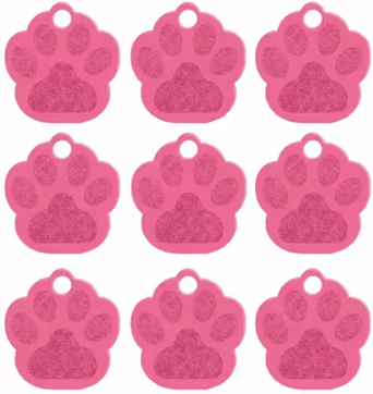 Inspire Picks 20PCS Paw Shape Pet ID Tags Personalized Aluminum Name Tags For Dogs & Cats pink 35x34x1 Mm