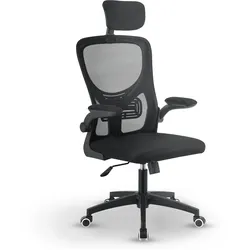 Juskys Bürostuhl Baltimore mit Rollen & Armlehne - Schreibtischstuhl ergonomisch - Stuhl - Schwarz