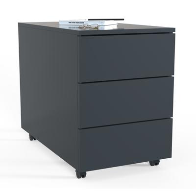 Container VCM "Rollcontainer Beistellcontainer Dalosa 70 cm", schwarz (anthrazit), B:39cm T:70cm, Obermaterial: 100% Holz Wood., Rollwagen, Rollcontainer