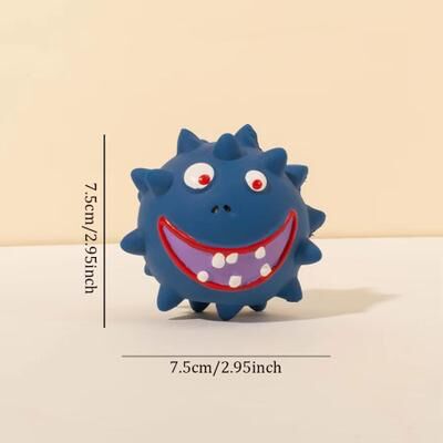 Inspired Finds Cute Squeaky Puppy Chew Toy Bite Resistant Thorn Molar Cleaner Interactive Dog Toy blue
