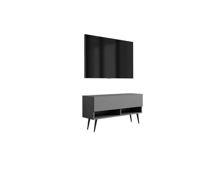Meuble TV : Anthracite pieds obliques noirs 100 × 32 × 52 cm