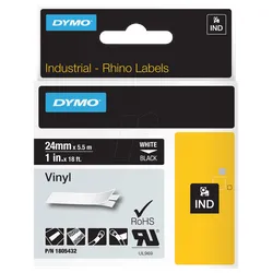 DYMO IND 1805432 - DYMO IND Band Vinyl, 24mm, weiß/schwarz