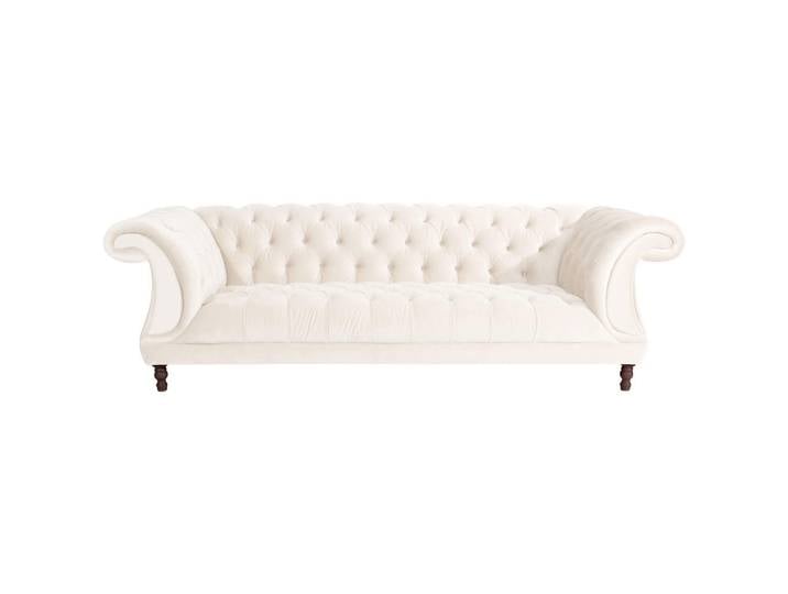 Max Winzer Chesterfield-Dreisitzer-Sofa, Creme, Holz, Buche, 3-Sitzer, 253x80x100 cm, Goldenes M, Made in Europe, Wohnzimmer, Sofas & Couches, Sofas, Chesterfield Sofas