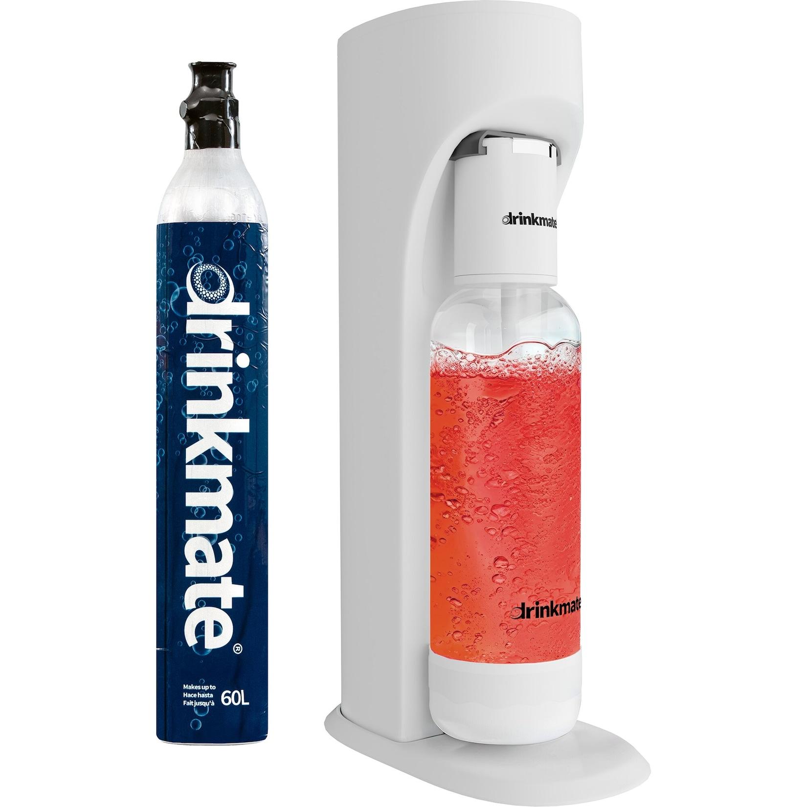 Drinkmate OmniFizz Sprudelwasser- und Sodabereiter, mit 425g CO2-Zylinder, Klassisches Weiß