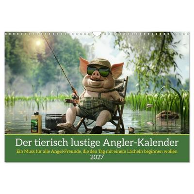 Der tierisch lustige Angler-Kalender (Wandkalender 2027 DIN A3 quer), CALVENDO Monatskalender