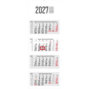 Geiger 4-Monatskalender Profil 4, Jahr 2027, 1 Monat = 1 Blatt, mit Datumsschieber, 33 x 90 cm