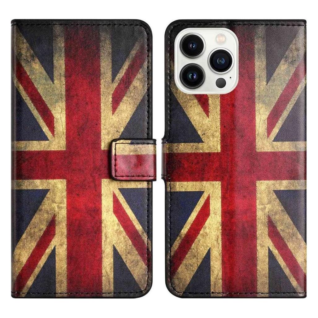 Cover-Discount iPhone 14 Pro Max - Leder Etui Hülle UK Flagge (Apple iPhone 14 Pro Max) (660107414K)