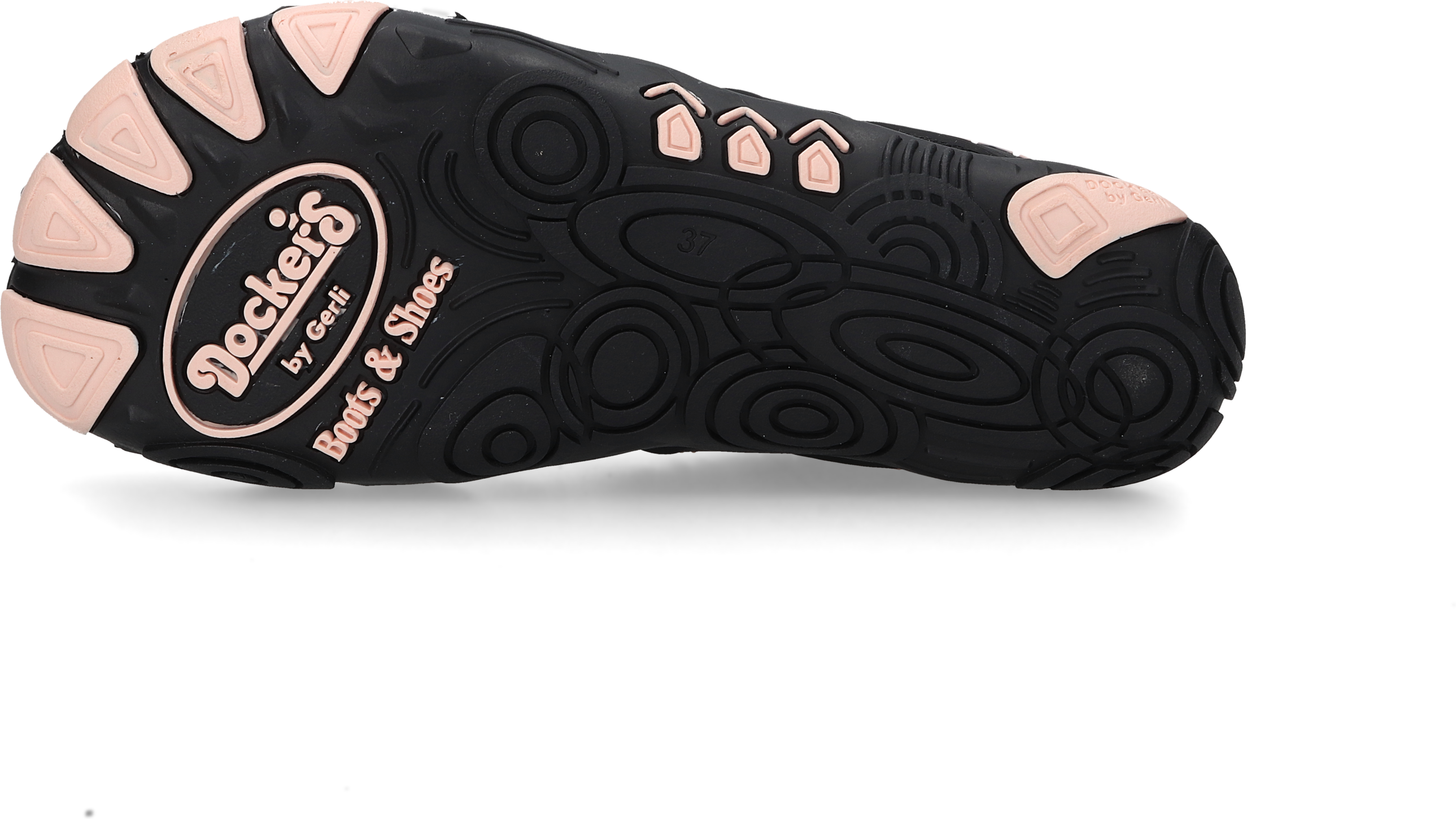 Barfussschuh DOCKERS BY GERLI, Damen, Gr. 38, Textil, schwarz (schwarz, rosa), Synthetik, Textil, Schuhe Barfussschuh, Sneaker, Slipper, Freizeitschuh mit bequemen Vorfussbereich schwarz, rosa 38, Textil