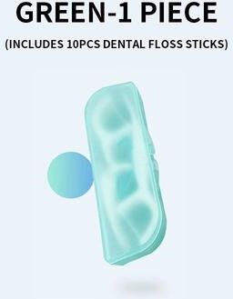 Uplifted Finds 1pc Fashionable And Convenient Dental Floss Stick Carrying Case Includes 10pcs High Quality Floss green