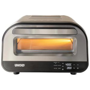 Unold Pizzaofen Luigi, 68816, 1700 W, mit Pizzastein, 32 x 32 cm (B/T), silber