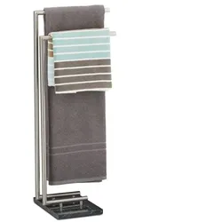 Relaxdays Freistehender Handtuchhalter PIERRE Anthrazit,Silber