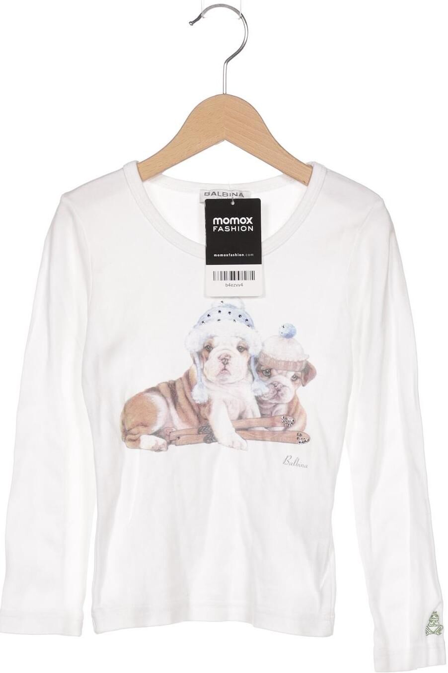 Balbina Mädchen Langarmshirt, Weiß, Gr. EU 116, Baumwolle - Second Hand