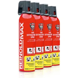 XENOTEC Premium Feuerlöschspray – 4er Set - 750ml – Stopfire – Autofeuerlöscher – REINOLDMAX – wiederverwendbar – geeignet für Fettbrände – 4 x 750g