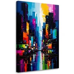 LEINWANDBILD Bunte Stadt Abstrakt 80x120cm