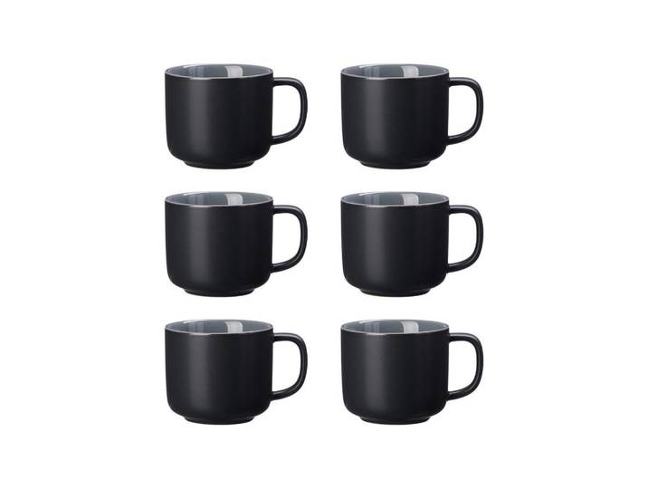Ritzenhoff Breker Kaffeetassen Jasper Schwarz 240 ml 6er Set, Keramik, 0.24 L, Geschirr, Tassen, Kaffeetassen