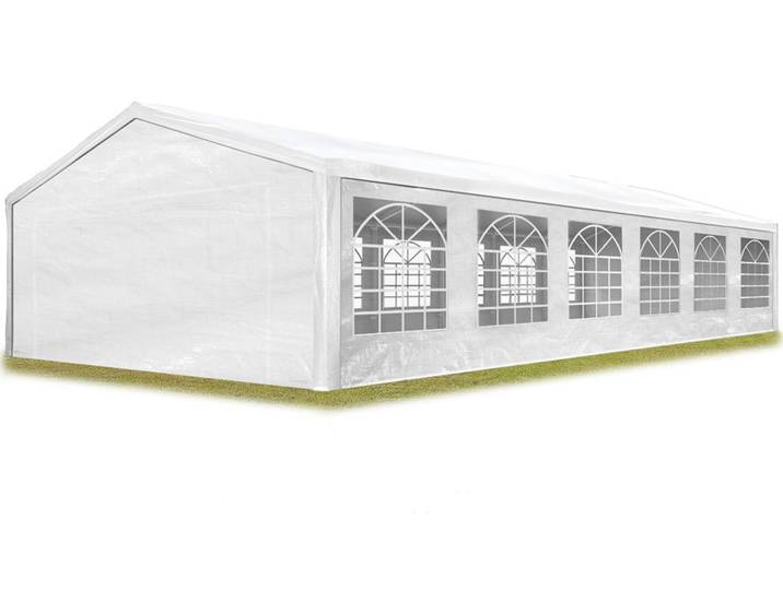 TOOLPORT Tente de réception 6x12 m pavillon Blanc bâche PE 350 N imperméable Tente de Jardin