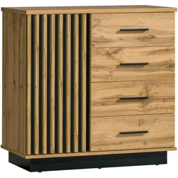 KOMMODE KIMA 90/88,2/40cm mit 4 Schubladen 1 Türen Eiche Wotan