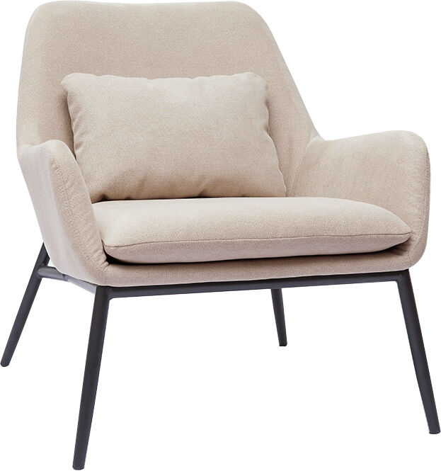 Miliboo Design-Sessel im beigen Samtdesign mit schwarzem Metall MAXINE
