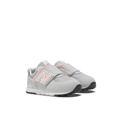 Sneaker NEW BALANCE "NW574", Mädchen, Gr. 20,5, grau (grau, rosa), Synthetik, Schuhe Sneaker, mit Klettverschluss
