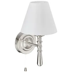 Relaxdays Wandlampe mit Schirm Weiß,Silber
