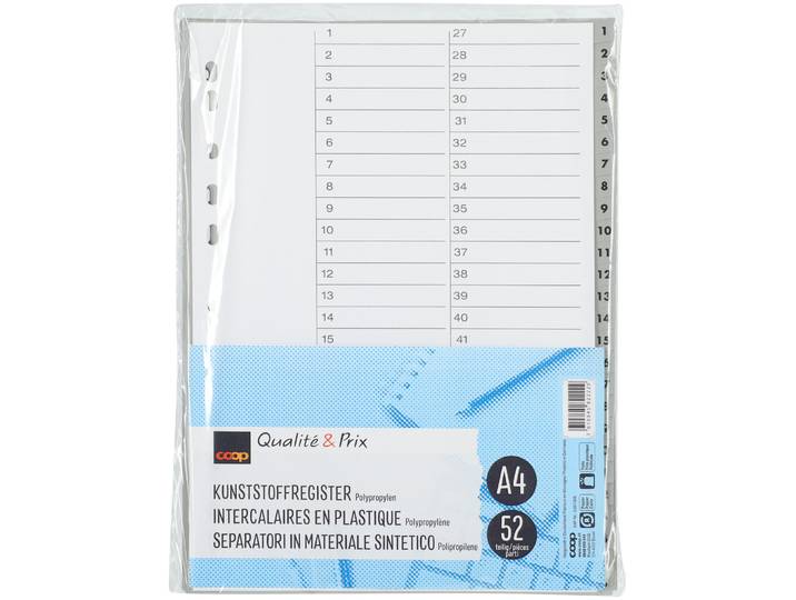 Coop Qualité&Prix Register PP grau A4 52-tlg
